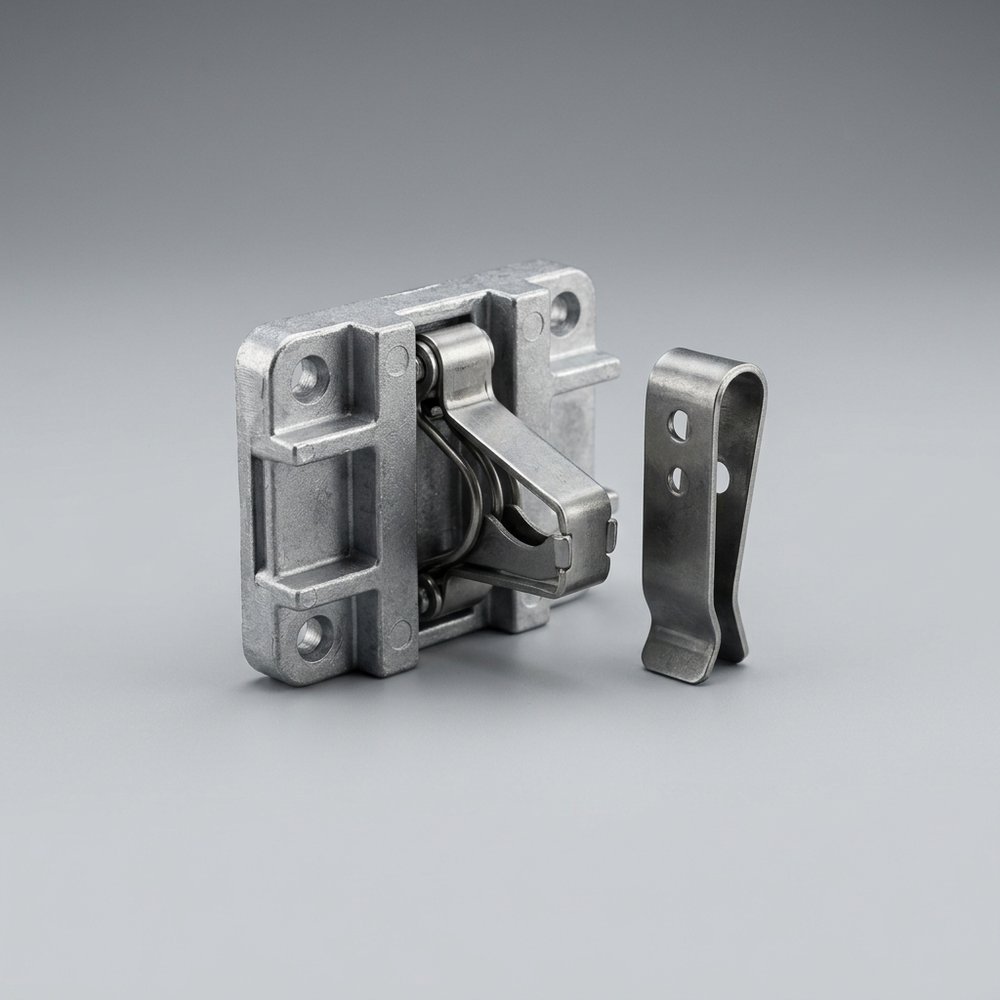 Shutter end-lock and spring assist pair